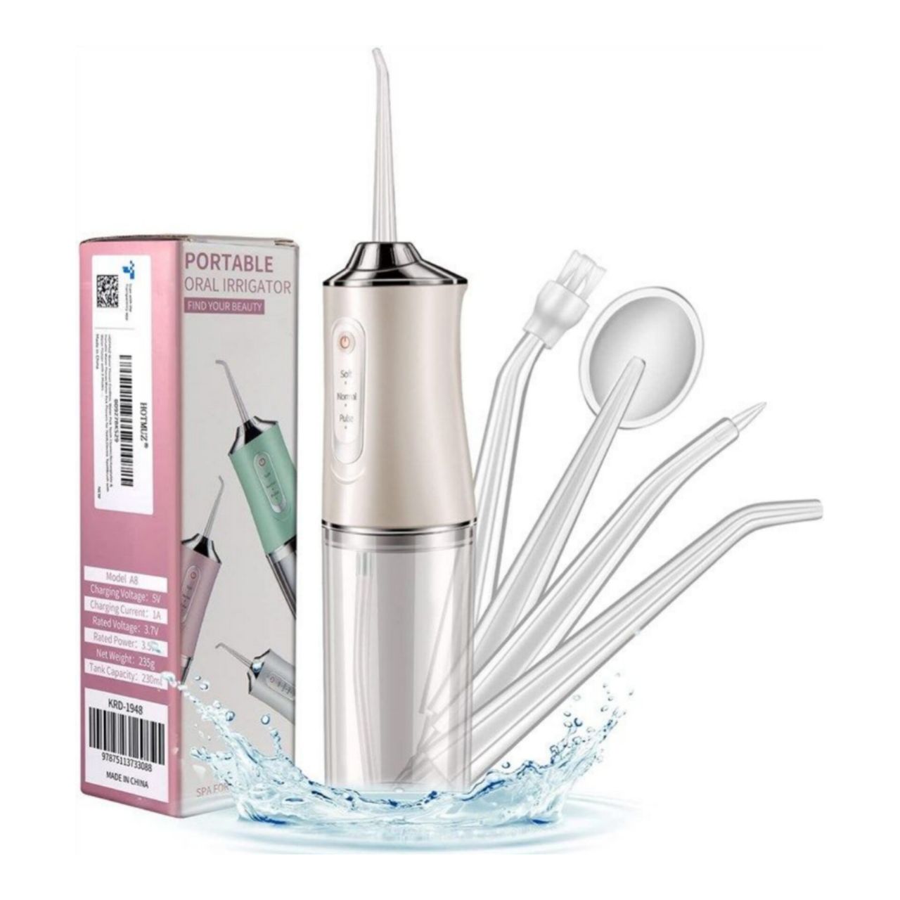 واتر جت دندان و دهانشوی شارژی ORAL IRRIGATOR A8 چهار کاره