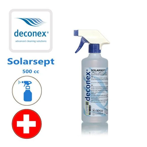 اسپری ضدعفونی کننده سطوح و ابزار تخصصی سریع لاثر سولارسپت دکونکس نیم لیتری Solarsept Deconex (به همراه افشانه)